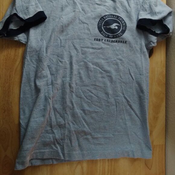 Vintage 70s Champion International Swimming Hall Of Fame Ringer T-Shirt - Picture 3 of 7